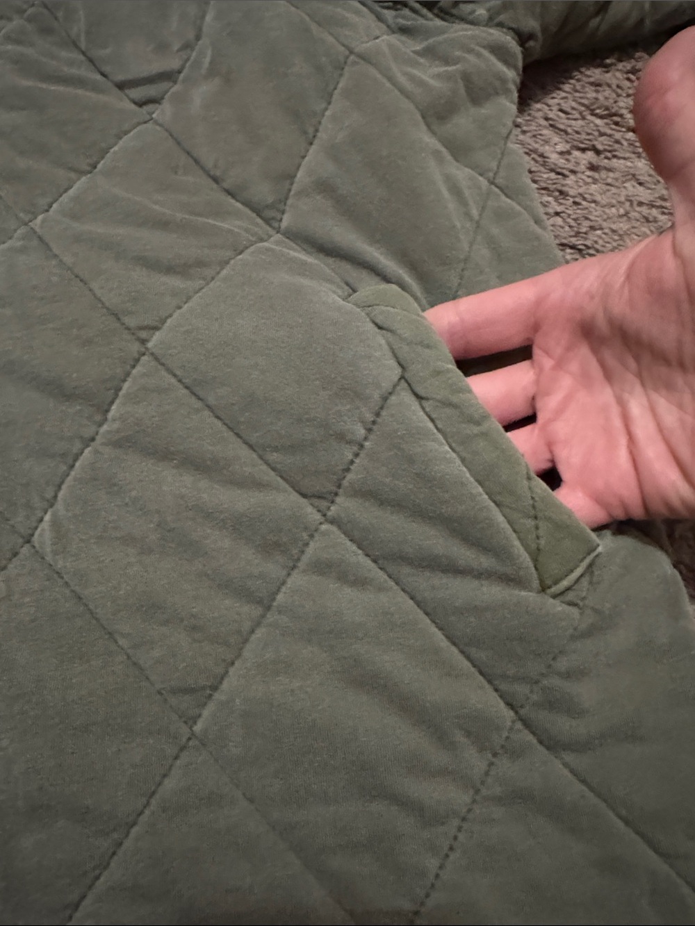 Wild Fable Bomber Style ZipUp Sweatshirt Jacket-Sz xs-Cotton-Olive Green-Quilted - Picture 12 of 15